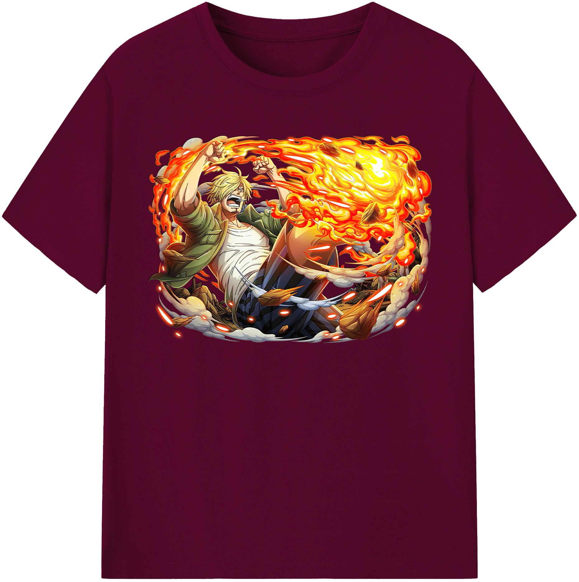 （画像用） ワンピース サンジ ONE PIECE Sanji レディースカジュアルプリントTシャツ（綿100％）